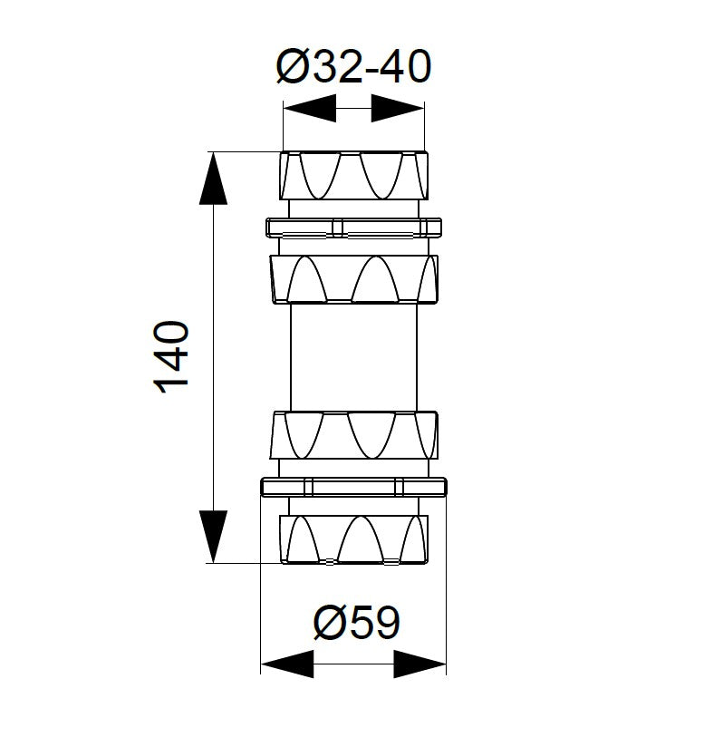 PUM 32/40 mm műanyag szennyvízcső idom