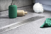 Purus Line Vinyl Plus 600, 83 mm szerkezeti magasságú folyóka, Ø 50 mm-es vízszintes kifolyócsonkkal