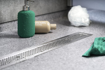 compare product Purus Line Vinyl Plus 600, 83 mm szerkezeti magasságú folyóka, Ø 50 mm-es vízszintes kifolyócsonkkal