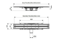 Purus Line Premium 700, nagyon csekély 59 mm szerkezeti magasságú folyóka, Ø 50 mm-es vízszintes kifolyócsonkkal