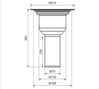 S-Serie Brage 75, Ø 75 mm-es függőleges kifolyócsonkkal készült, beton vagy fafödémekhez ajánlott padlóösszefolyó