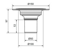 Safe Overflow 50, lapburkolatokhoz szorítókerettel készült, szigetelőgallérral ellátott, Ø 50 mm-es padóösszefolyó