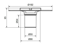 Safe Overflow 50, lapburkolatokhoz ragasztóperemes kivitelben készült, szigetelőgallérral ellátott, Ø 50 mm-es padóösszefolyó