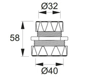 Socket szorítógyűrűs egyenes, Ø 32 mm-es és Ø 40 mm-es átmeneti csatlakozóidom