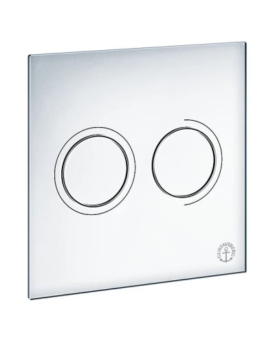 Öblítőgomb XS- fali kezelőpanel, kerek, Kettős öblítés, fehér üveg - 2